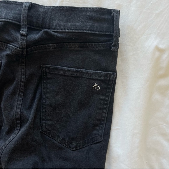 Rag & Bone Isabel Skinny High Rise Black Moto Jean with Ankle Zipper Hardware - Picture 8 of 16